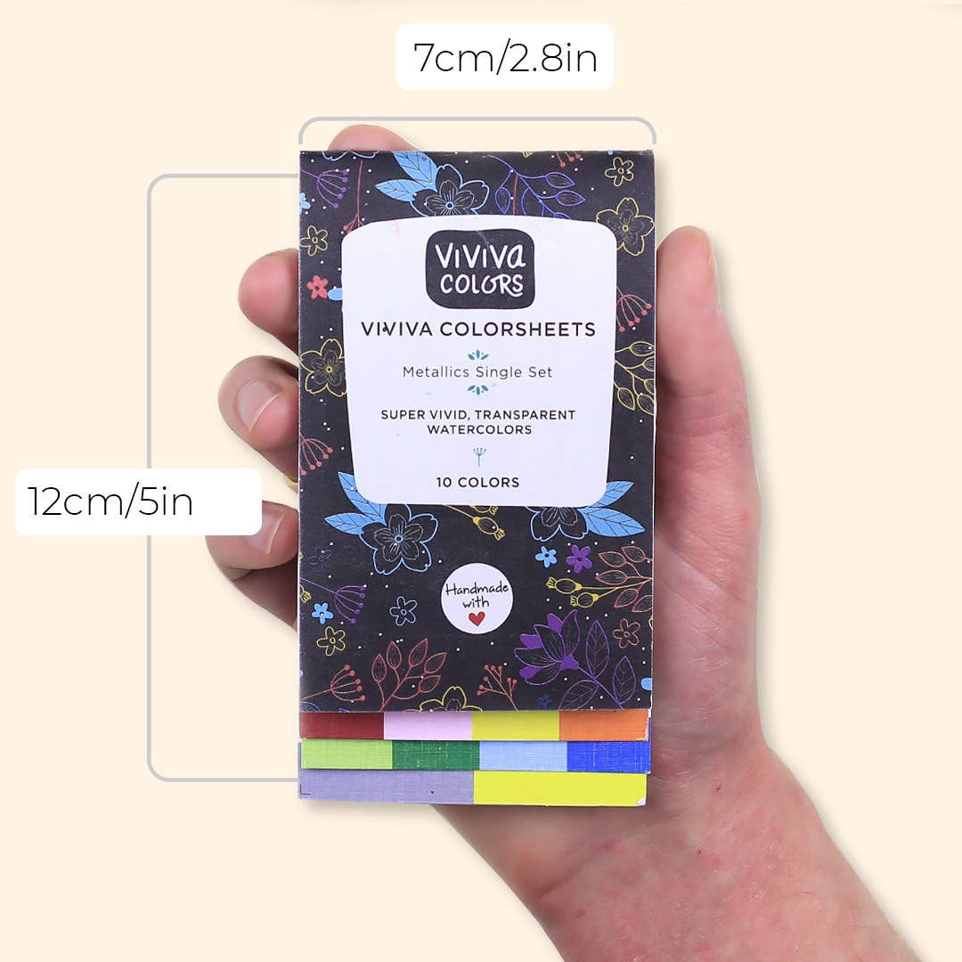 Metallics Colorsheets- 10 Handmade Watercolors