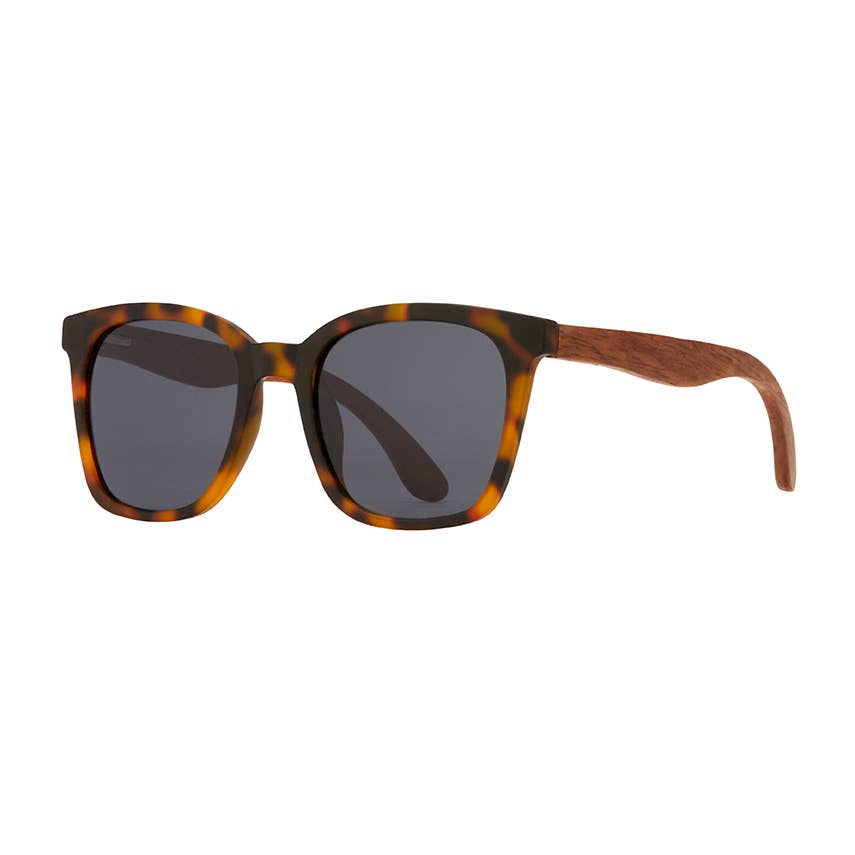 Alaina - Matte Ambe Tortoise / Walnut Wood / Grey - Blue Planet Eco-Eyewear
