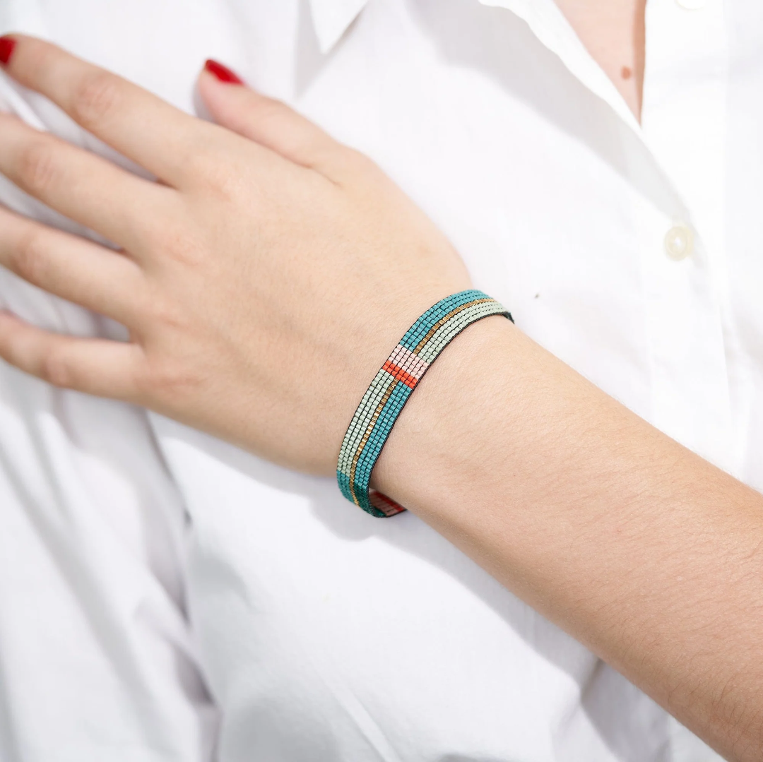 INK+ALLOY© - Alex Beaded Stretch Bracelet Modern Preppy