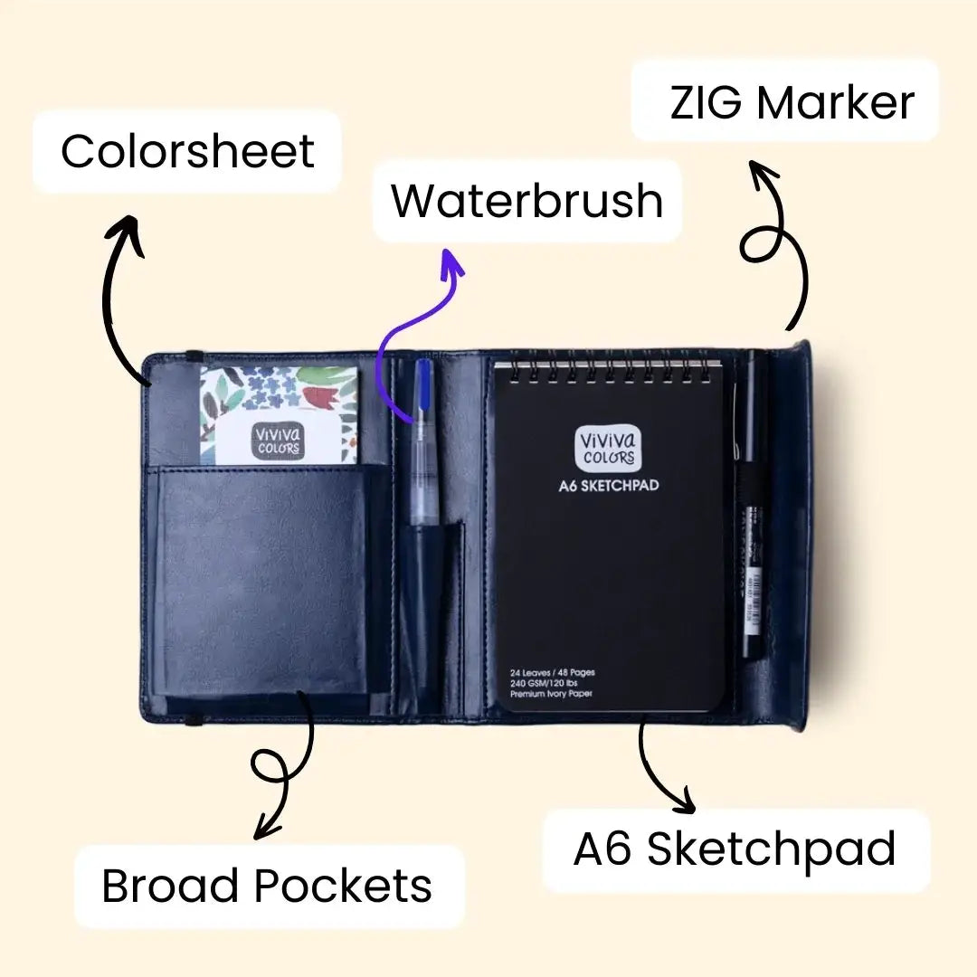 Travel Paint Kit - Vegan Leather - A6