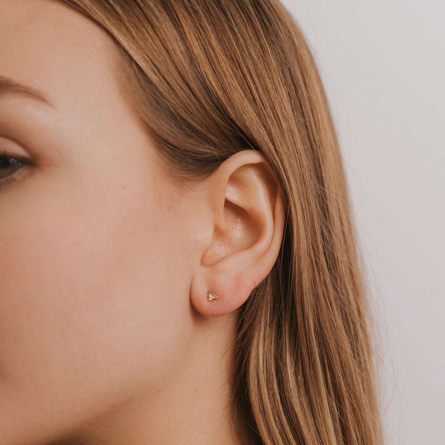 Stud Bar Gold Earrings - White CZ - JaxKelly