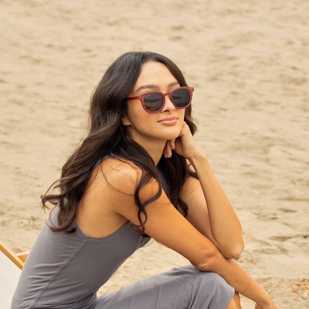 Este - Dark Rose / Gradient Brown Polarized Lens - Blue Planet Eco-Eyewear