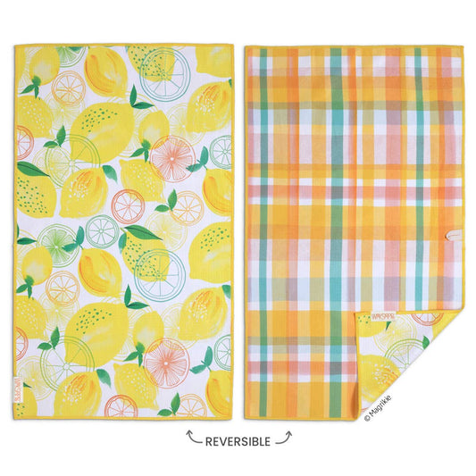 Lemon Plaid | Microfiber Kitchen Dish Towel