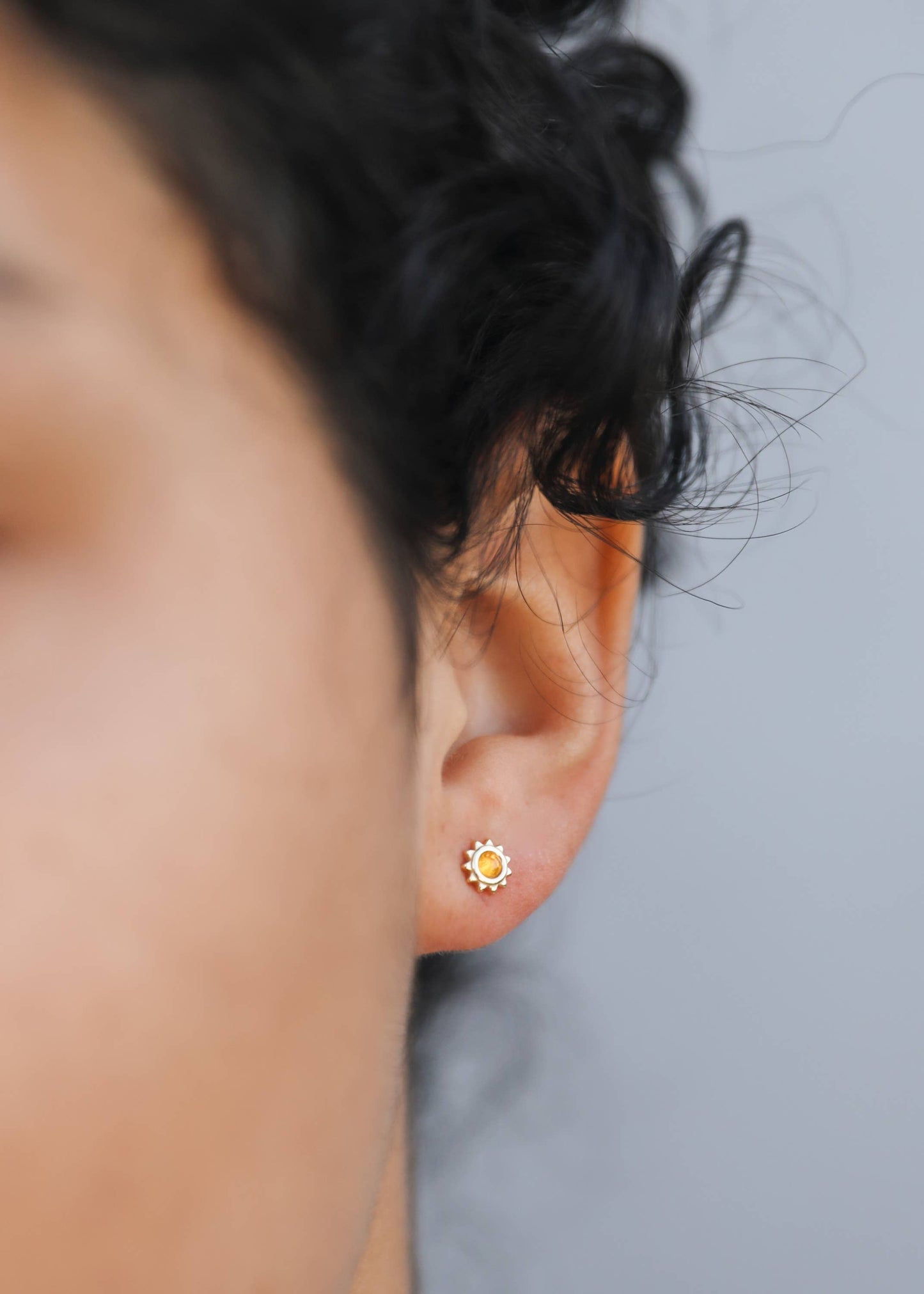 Amber Sun Stud - Earrings