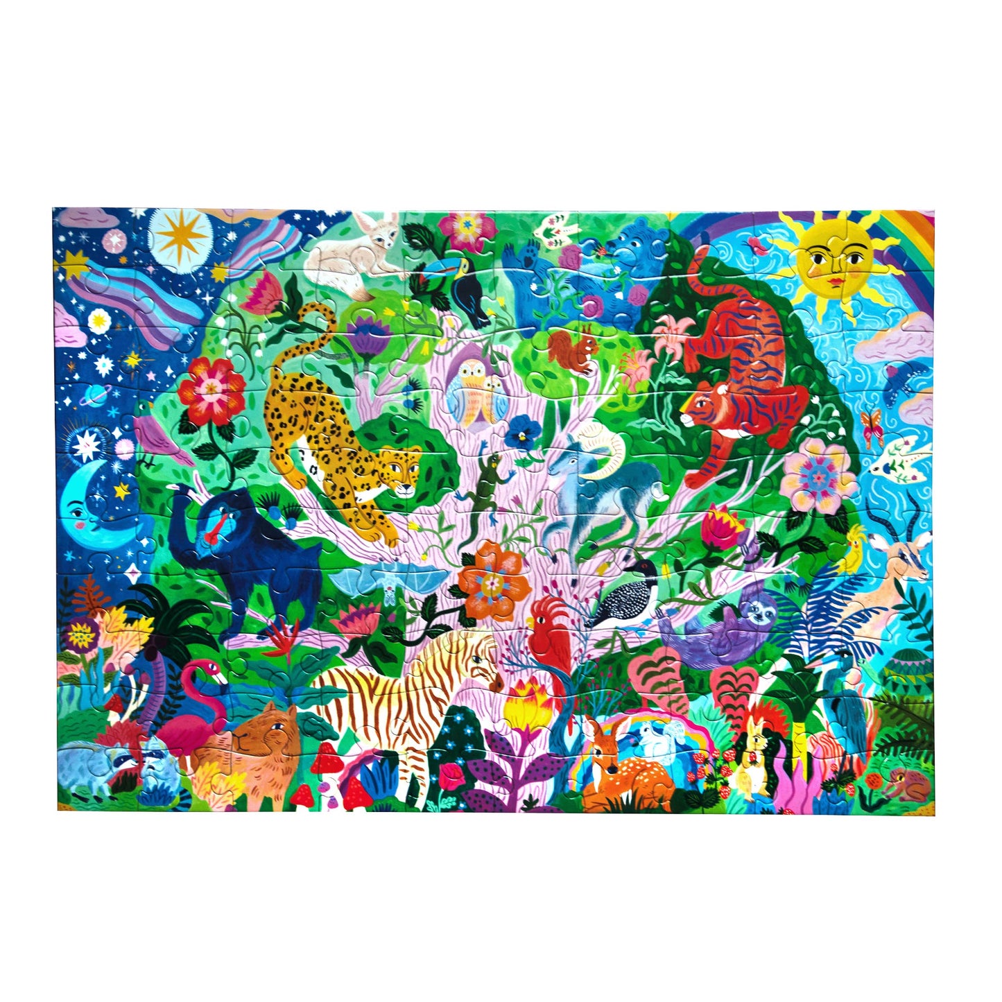 Tree of Wildlife 100 Piece Rectangle Puzzle - eeBoo