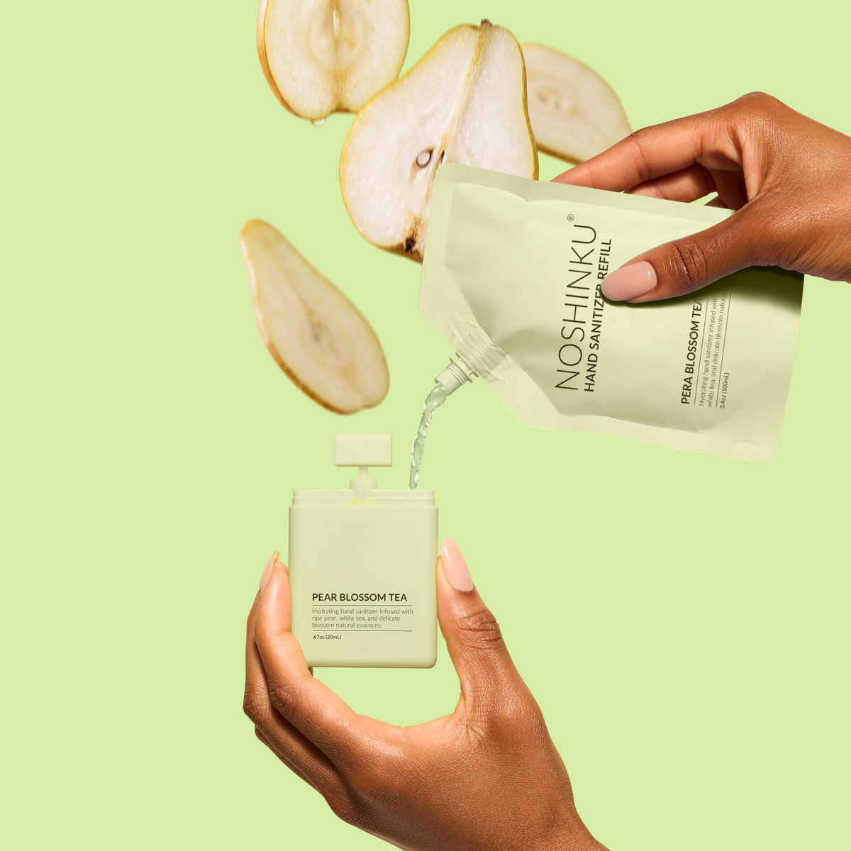 Pear Blossom Tea Hydrating Hand Sanitizer Spray Refill Pouch - Noshinku