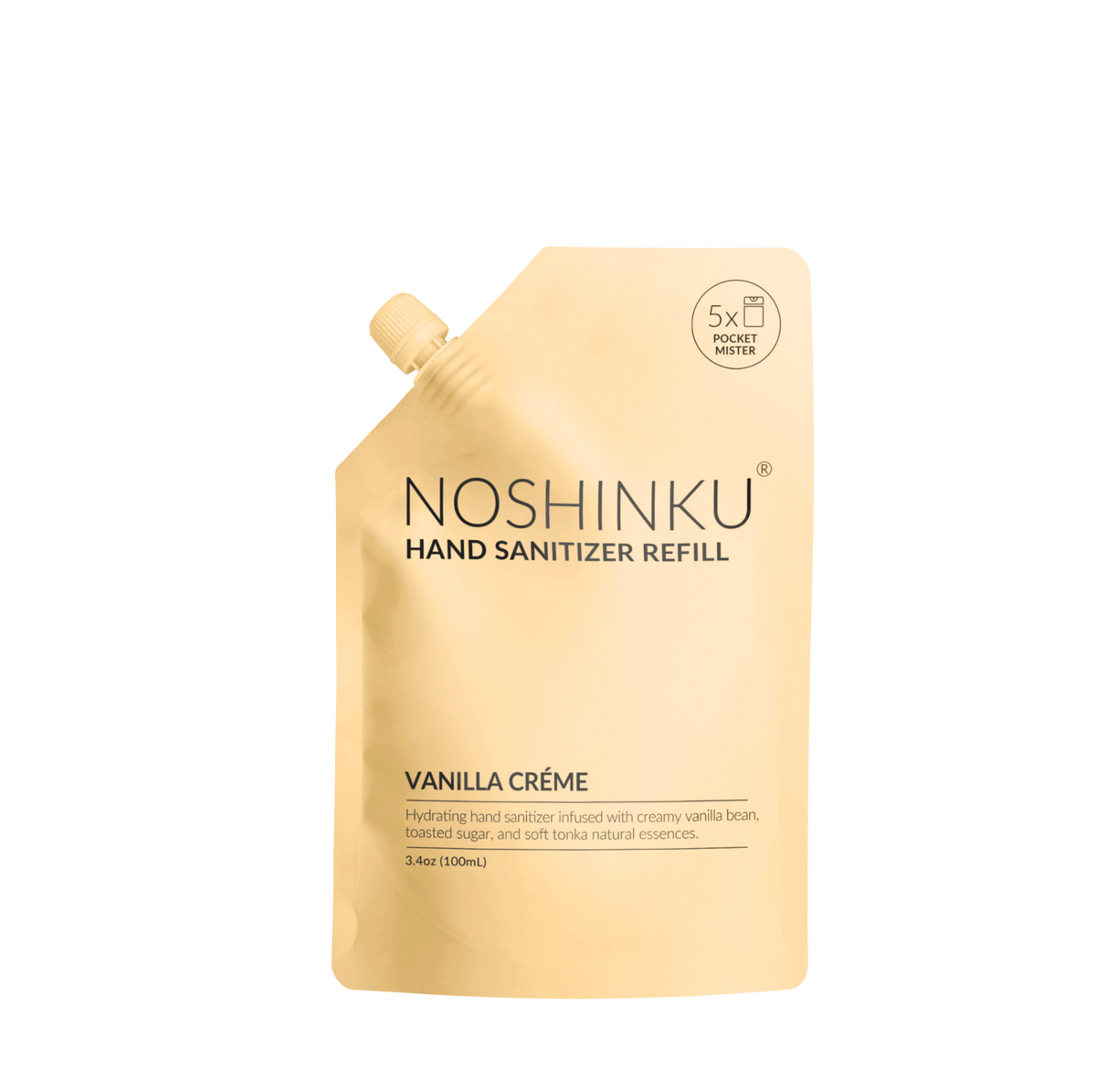 Vanilla Créme Hydrating Hand Sanitizer Spray Refill Pouch - Noshinku