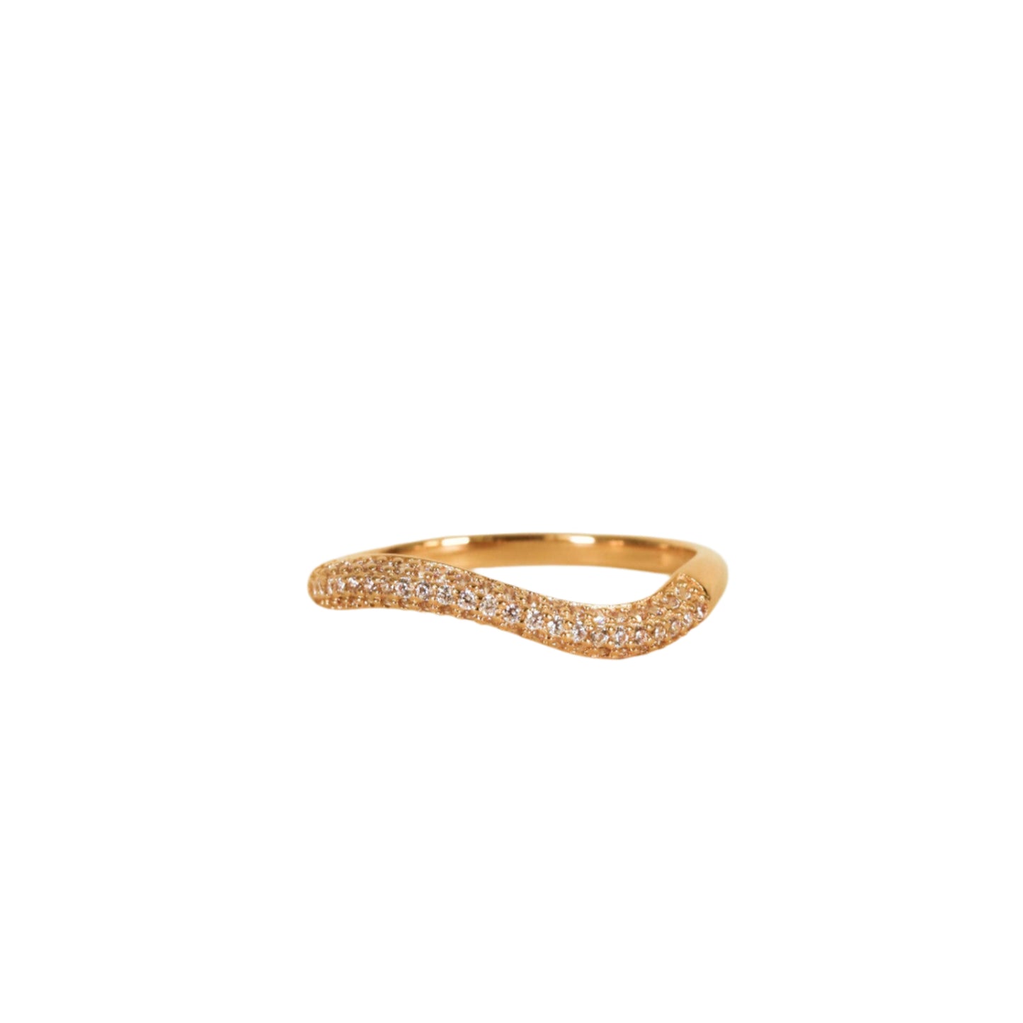 Pave Wave - Champagne CZ Ring