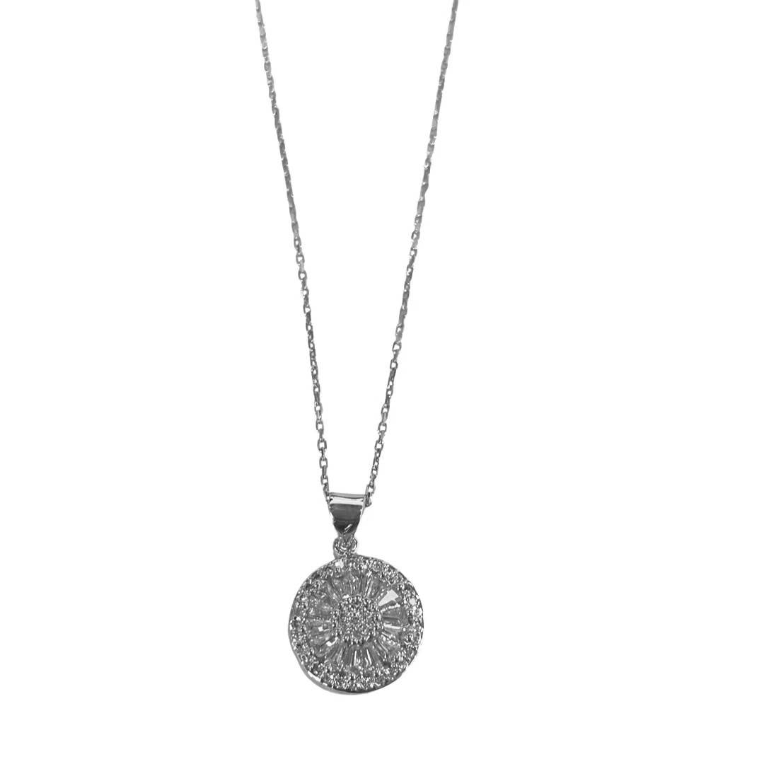 Antique Crystal Silver Necklace - Waterproof