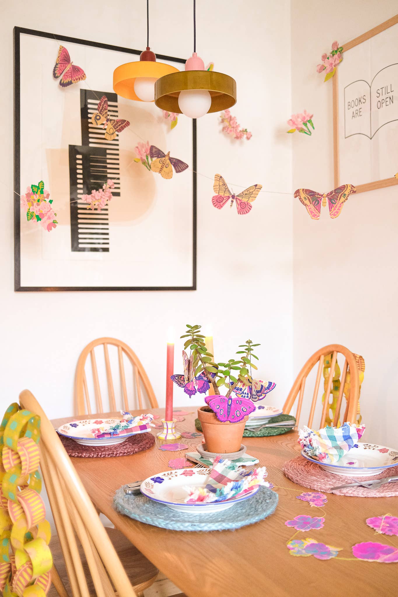 Butterflies Paper Ornaments - Screen Printed by Hand