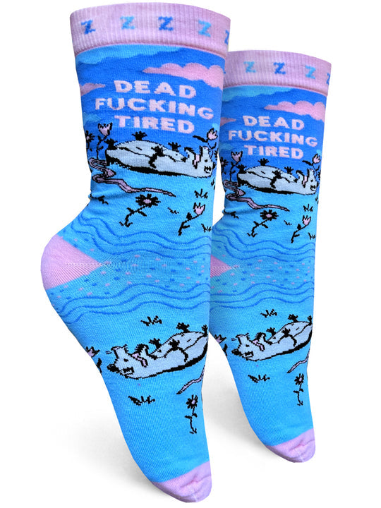 Dead Fucking Tired Women’s Crew Socks