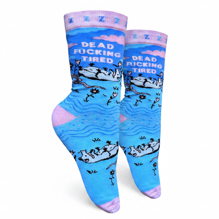 Dead Fucking Tired Women’s Crew Socks
