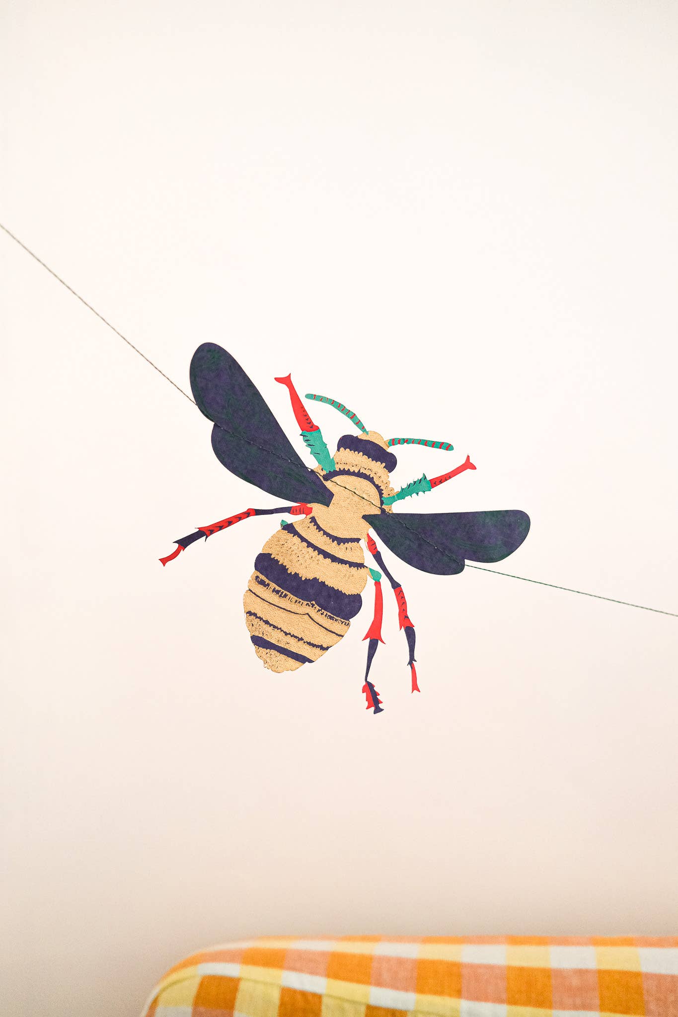Insects Sewn Garland - Screen Printed by Hand