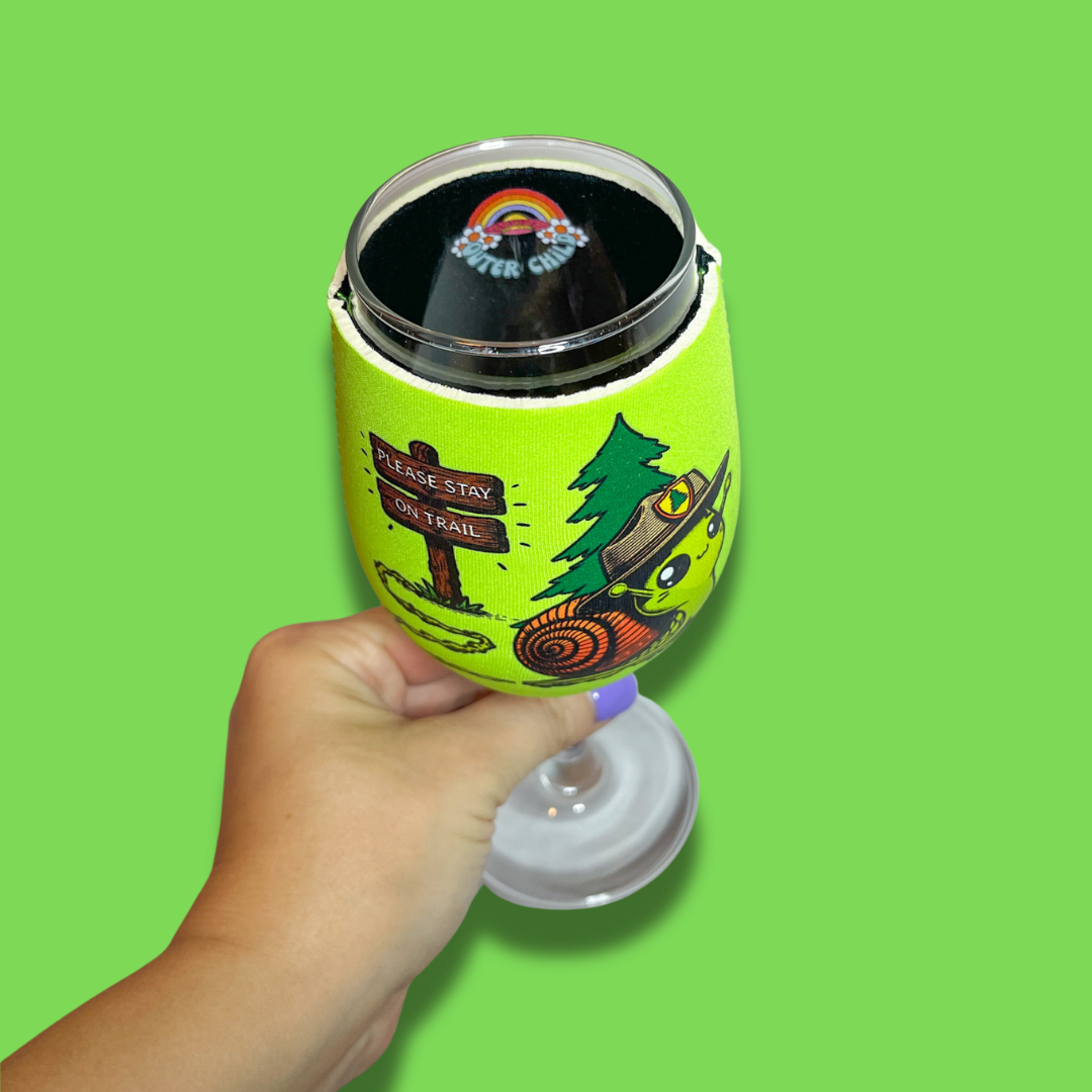 Snail Trail - Bright Green - Wine Glass Sleeve