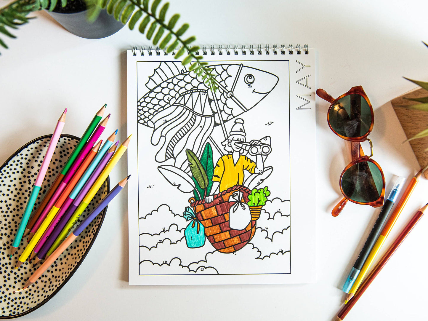 12 Month Color By Day Evergreen Calendar 2025 Coloring Book