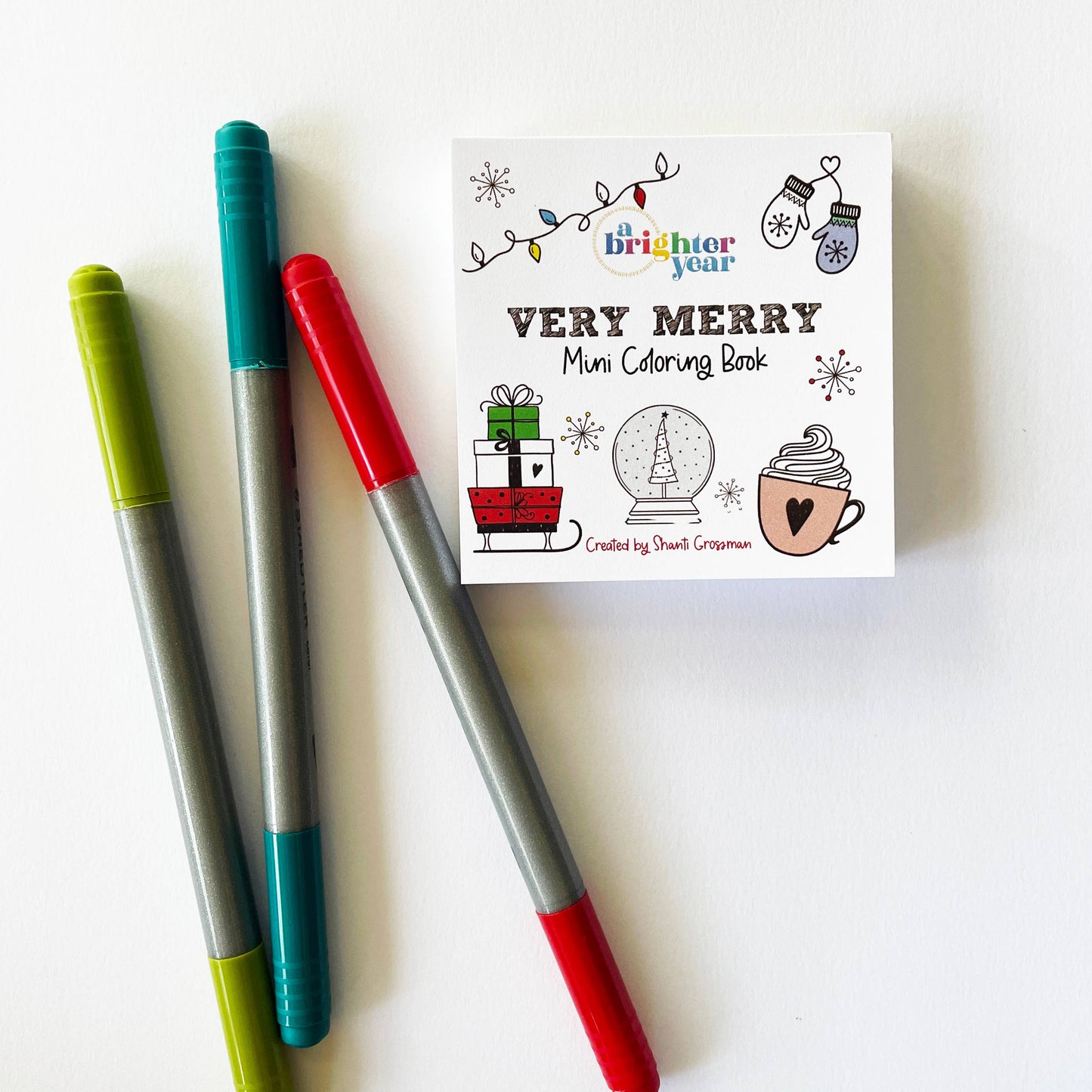 Very Merry Easy Tear Glue Bind Mini Coloring Book