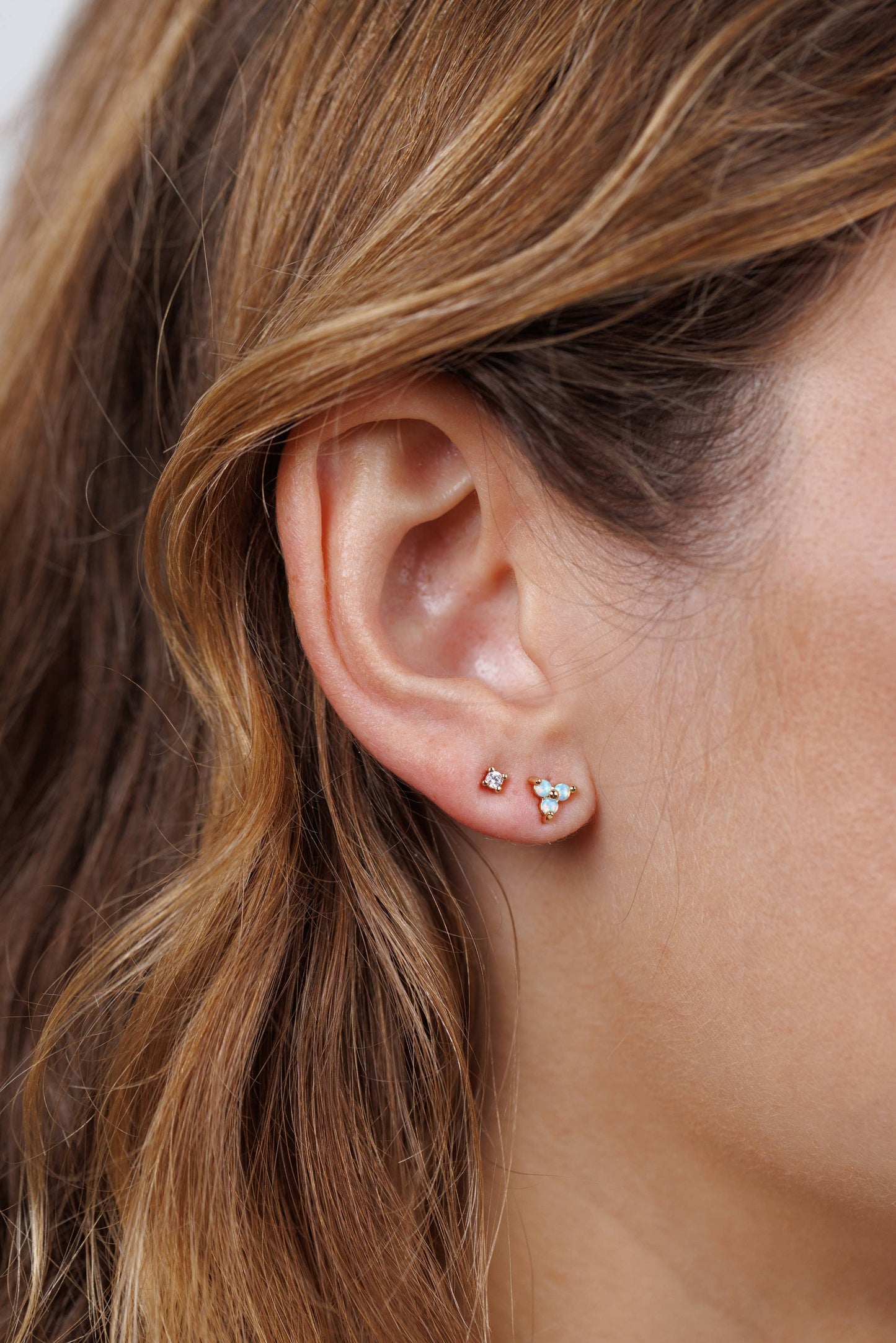 Trio Cluster Gold Earrings - Fire Opal - JaxKelly