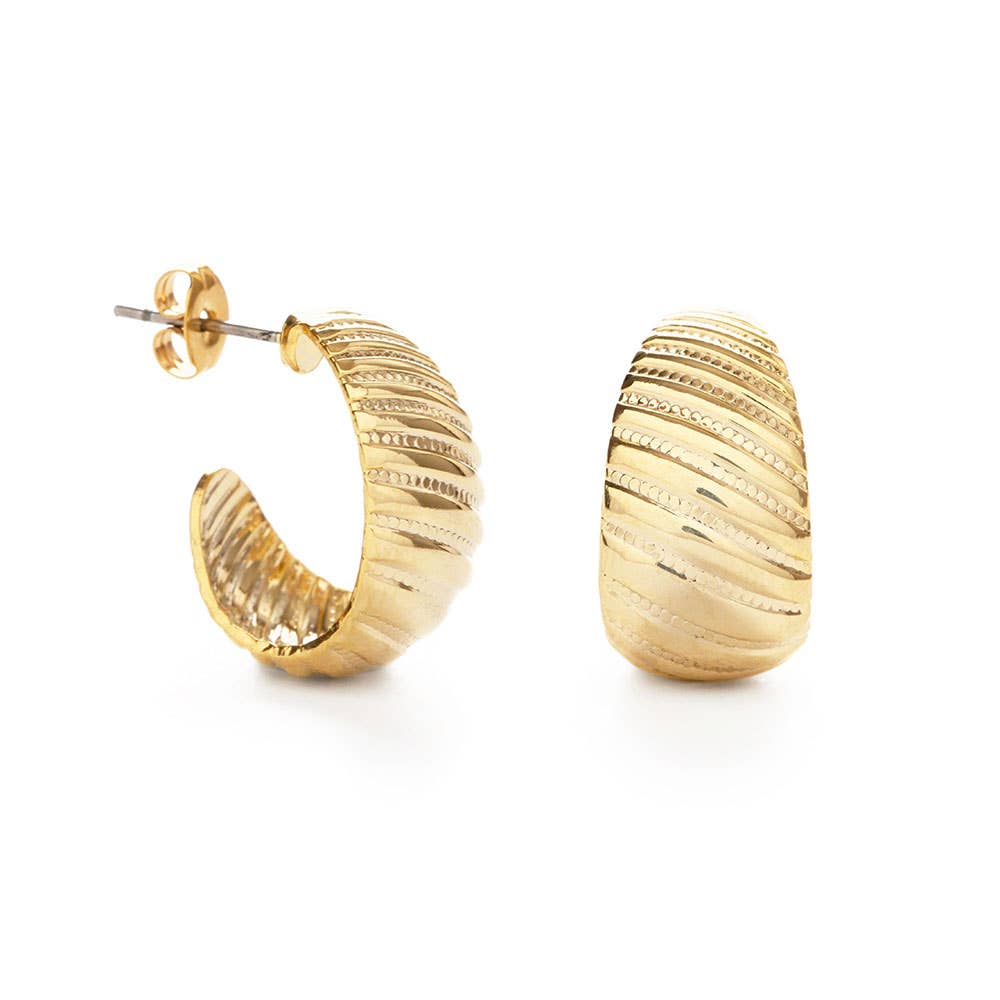Amano Studio - Vintage Beaded Shell Hoop Earrings