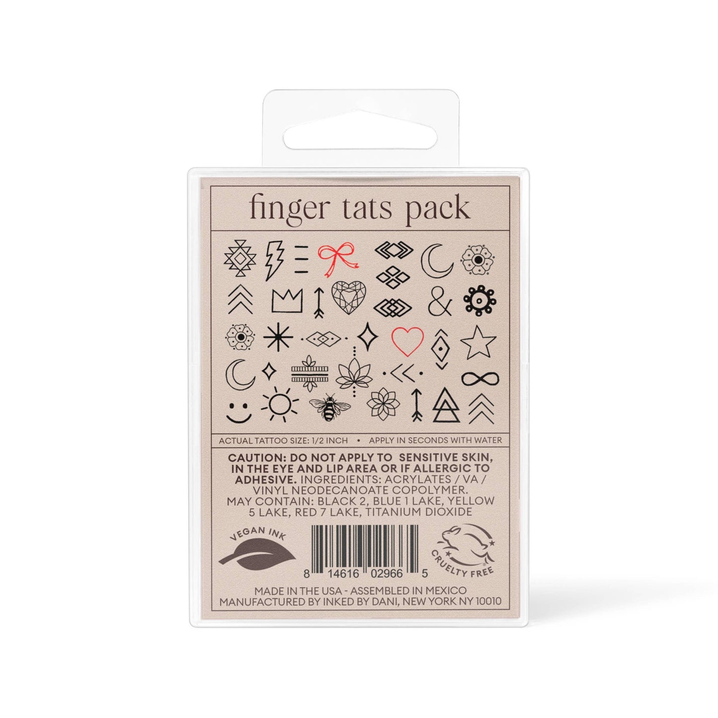 INKED by Dani - Finger Tats Temporary Tattoo Pack