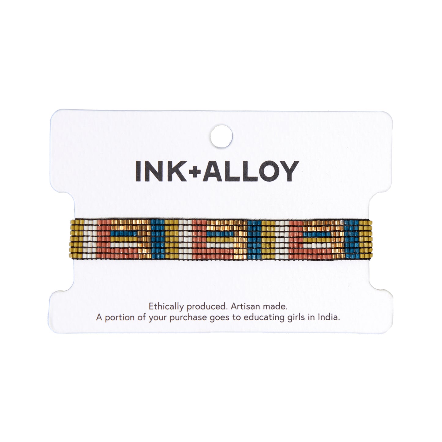 Alex Geo Striped Beaded Stretch Bracelet Peacock INK+ALLOY©
