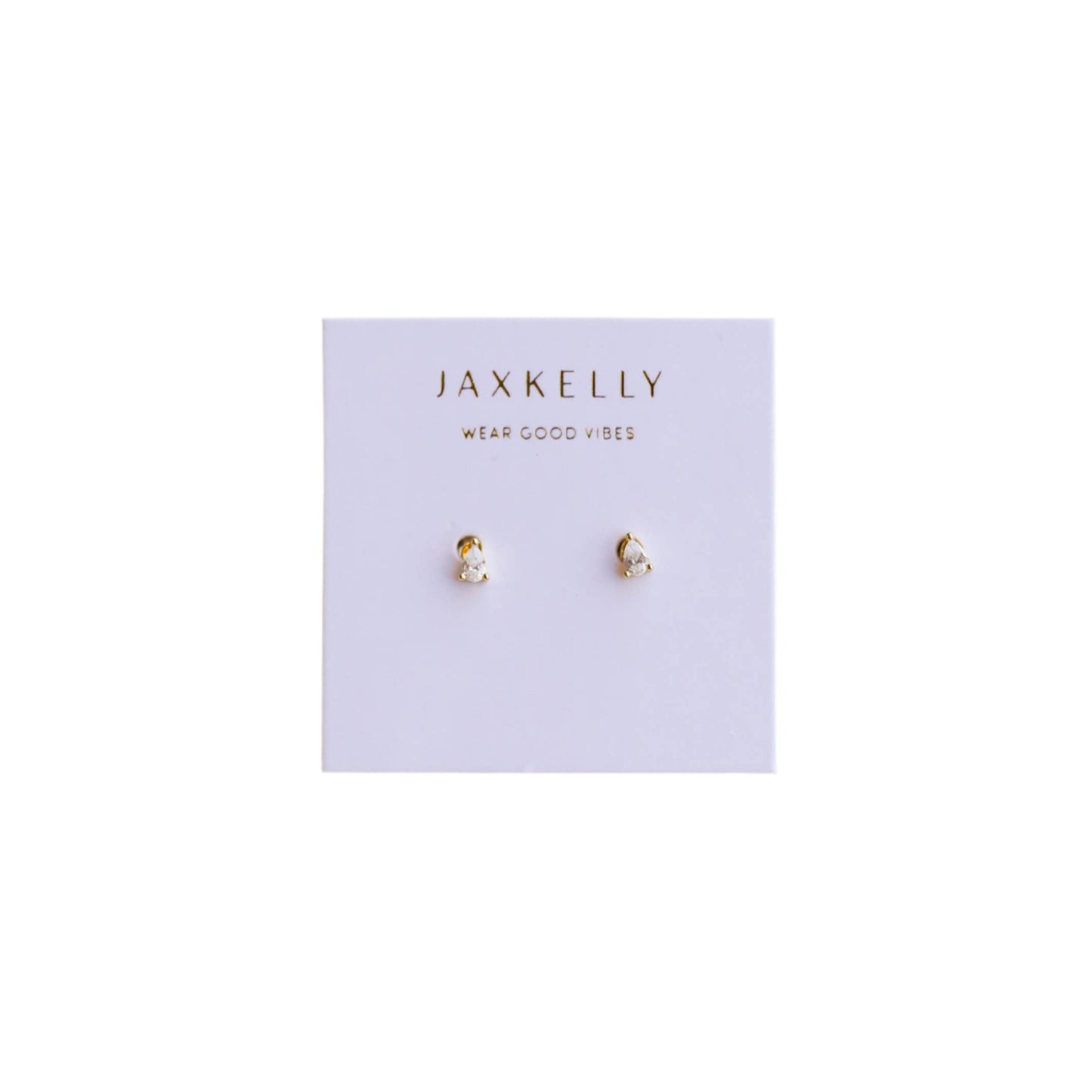 Teardrop - White CZ - Earrings