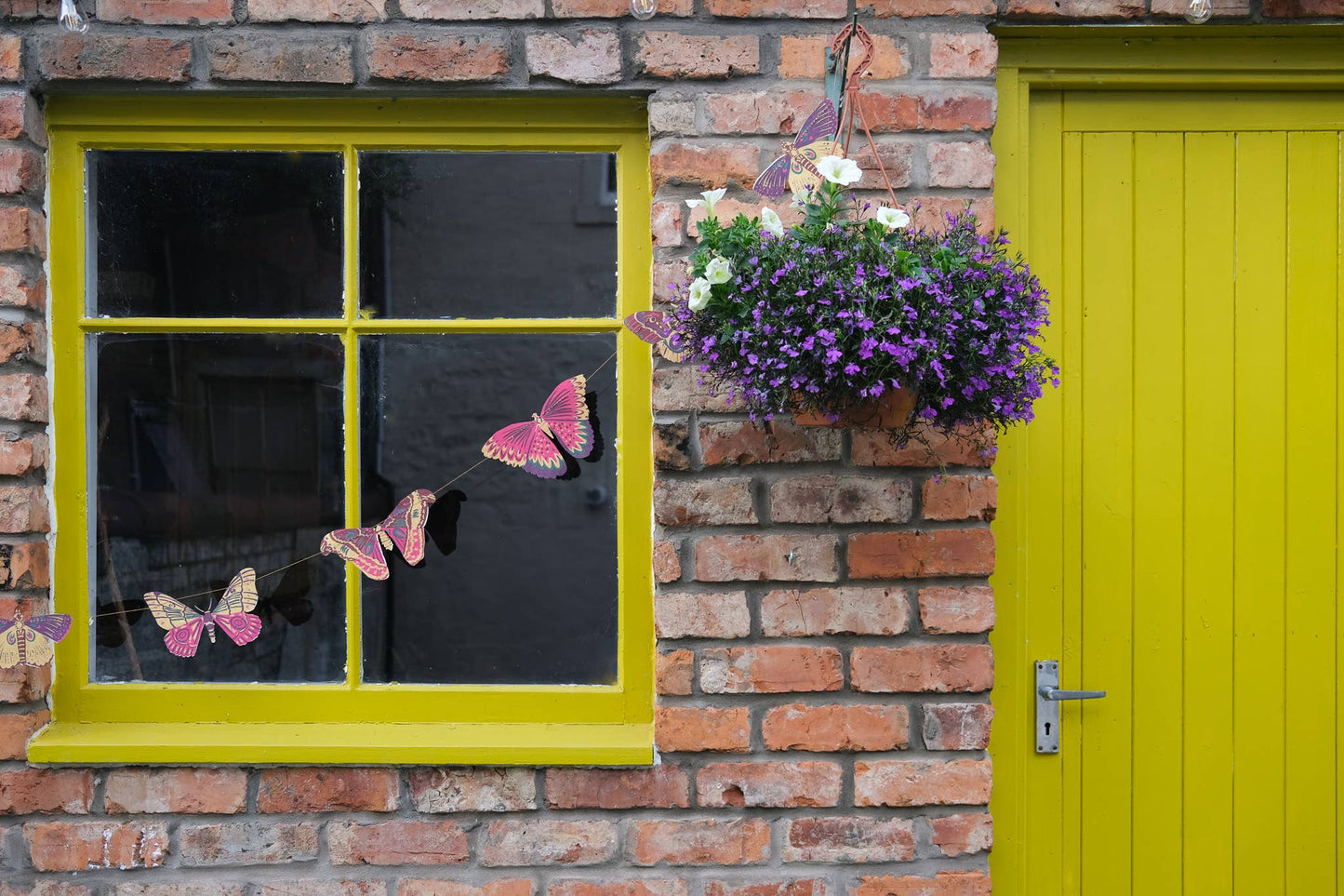 Colourful Butterflies Sewn Garland - Screen Printed by Hand