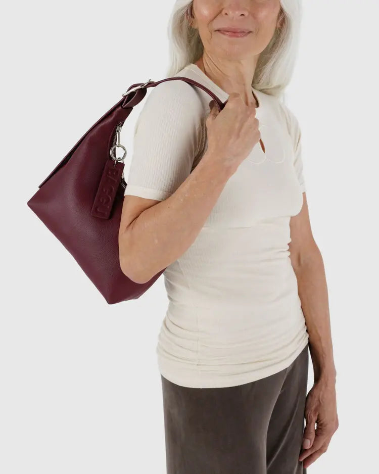 Mini Recycled Leather Shoulder Bag - Baggu