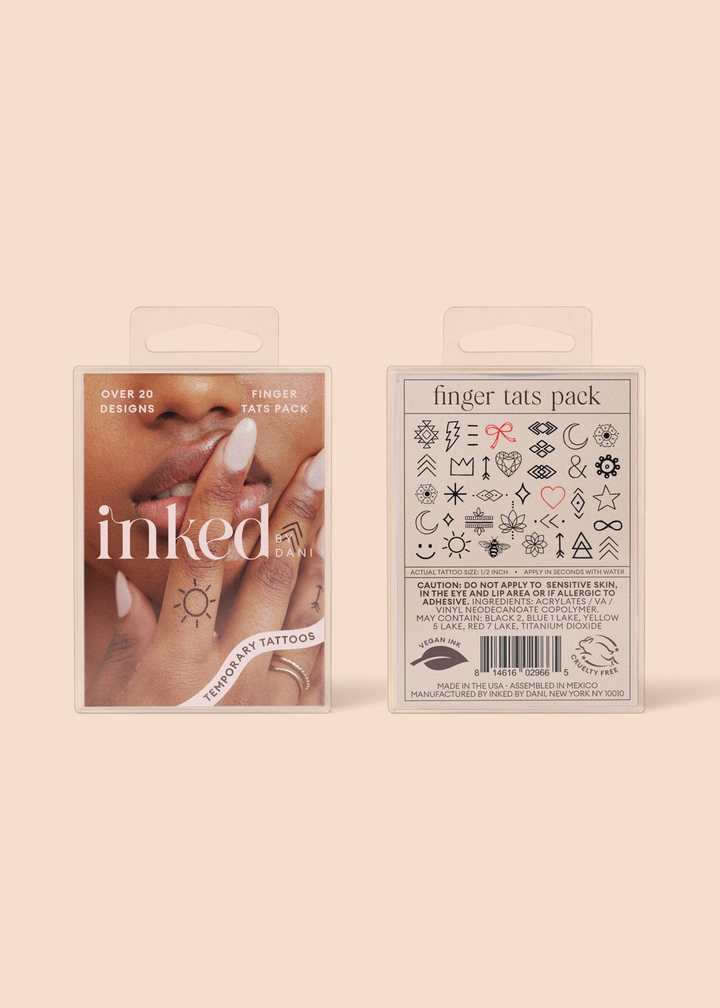 INKED by Dani - Finger Tats Temporary Tattoo Pack