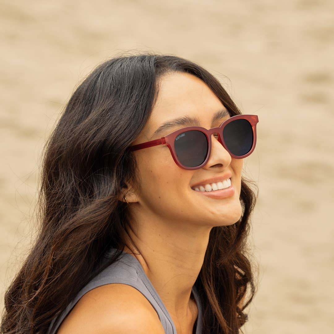Este - Dark Rose / Gradient Brown Polarized Lens - Blue Planet Eco-Eyewear