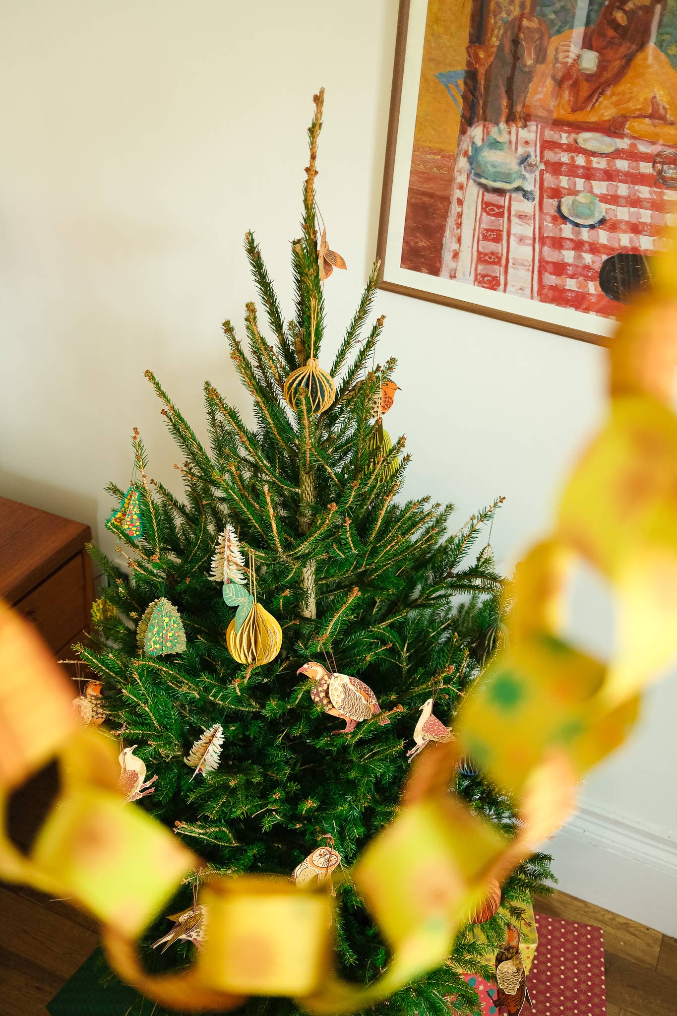 Winter Birds Paper Ornaments - Screen Printed by Hand
