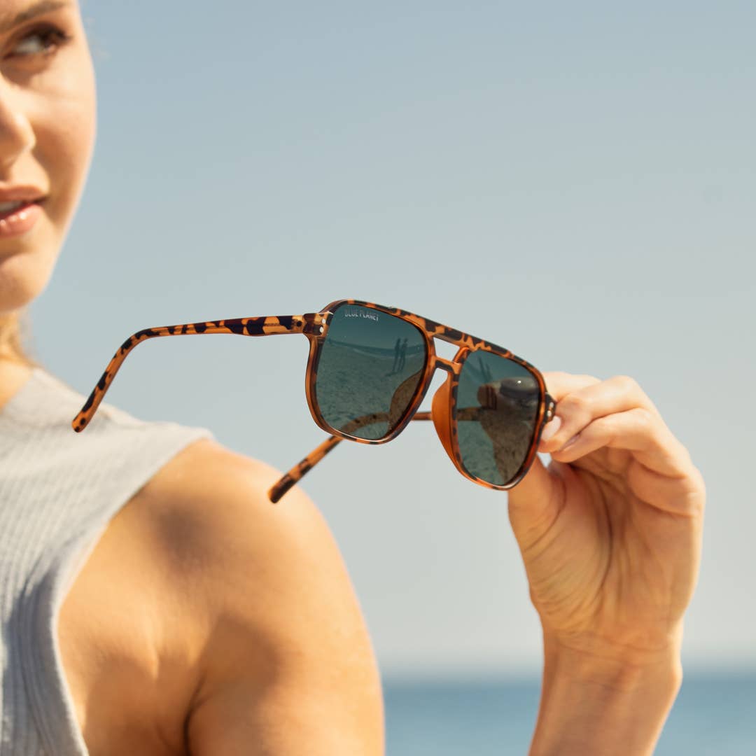 Pedro - Honey Tortoise / Grey-Green Polarized Lens - Blue Planet Eco-Eyewear