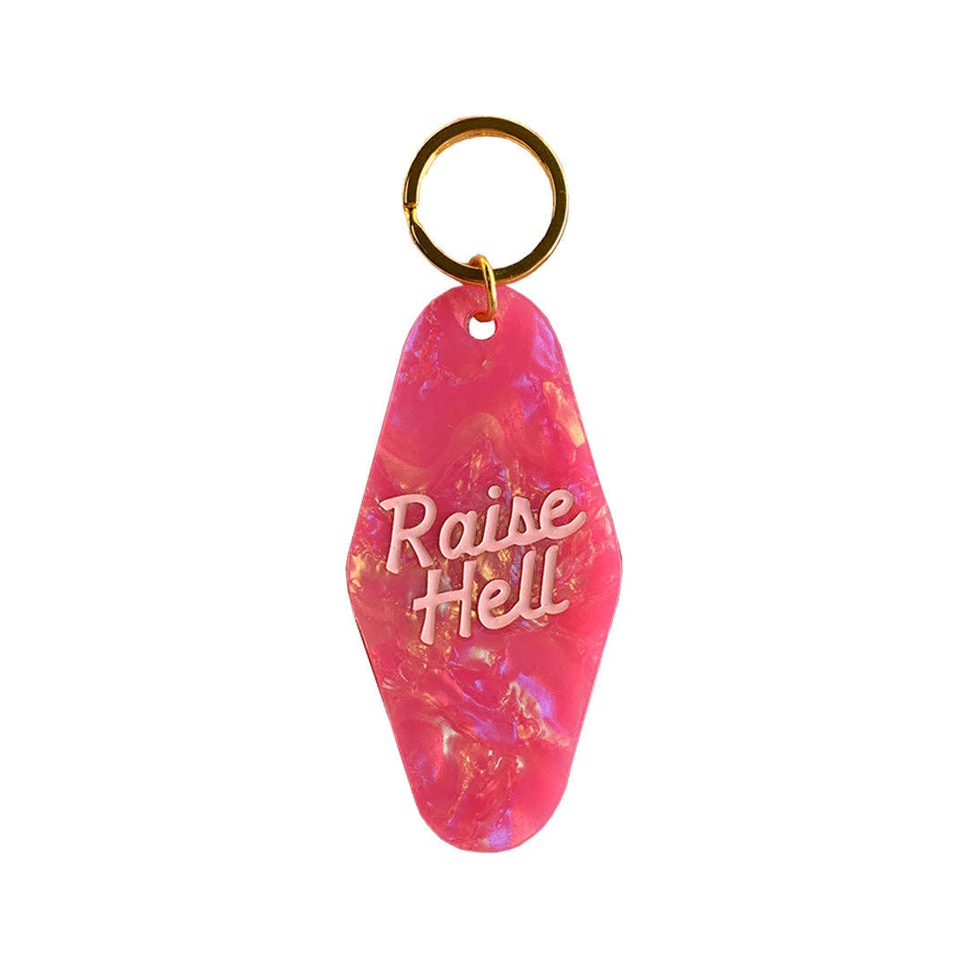 Raise Hell Motel Keychain - Golden Gems
