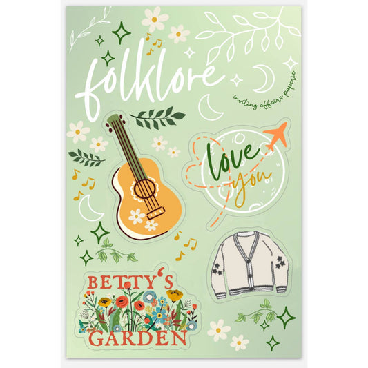 Folklore Album Sticker Sheet Set (Taylor Swift