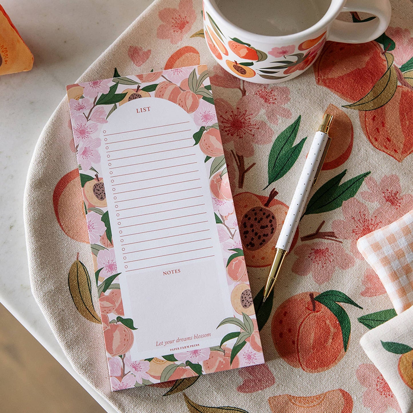 Peach Blossom Market List Notepad
