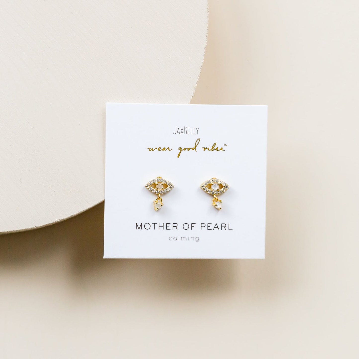 Mother of Pearl Evil Eye Drop Earrings