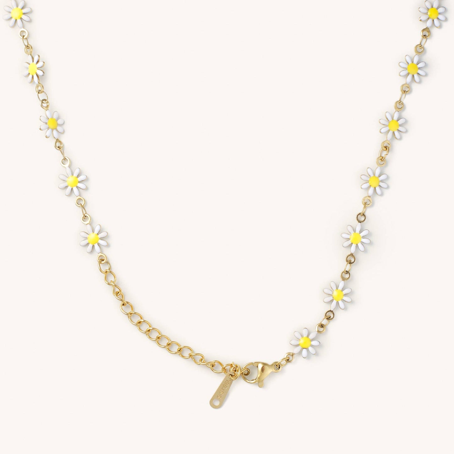 Daisy White Necklace - Gold