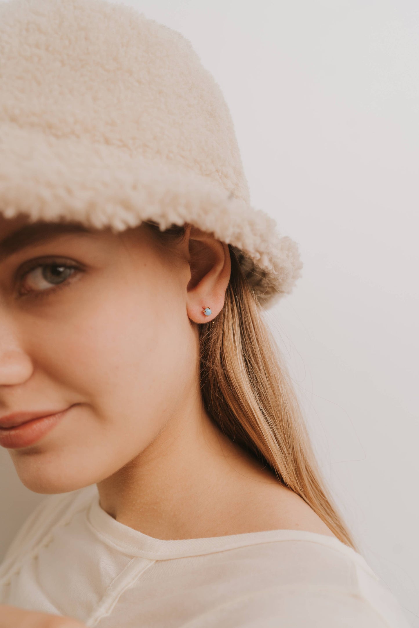 Fire Opal Huggies - Earrings