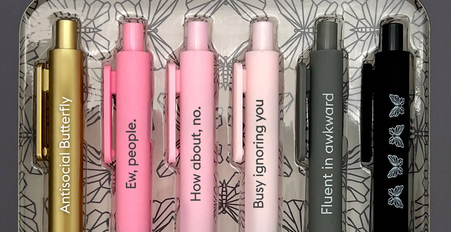 Antisocial Butterfly - Quotable Gel Pen Set
