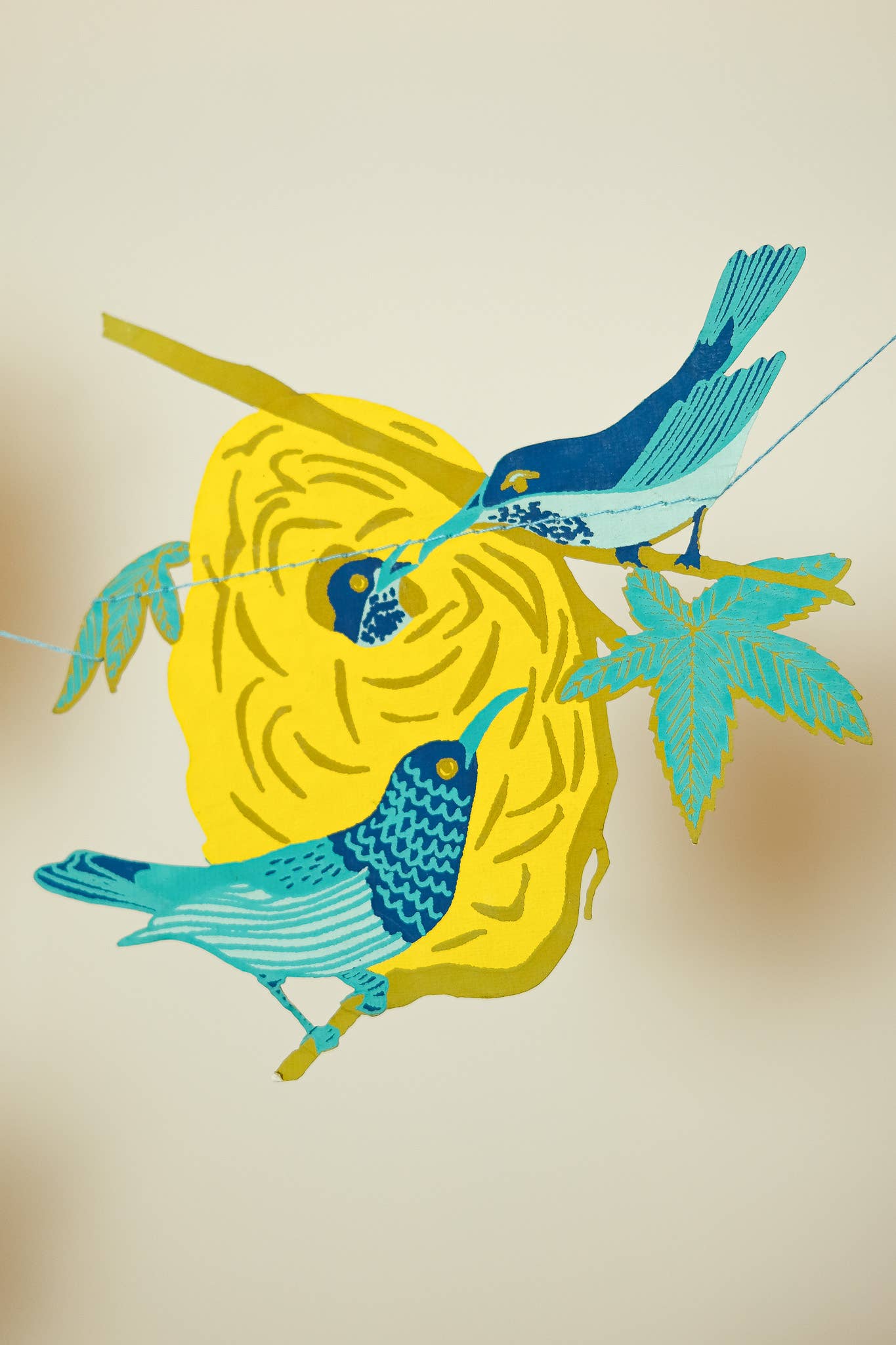 Nests Sewn Garland - Screen Printed by Hand