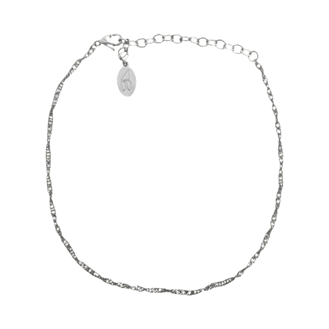 Waterproof Fallon Silver Anklet