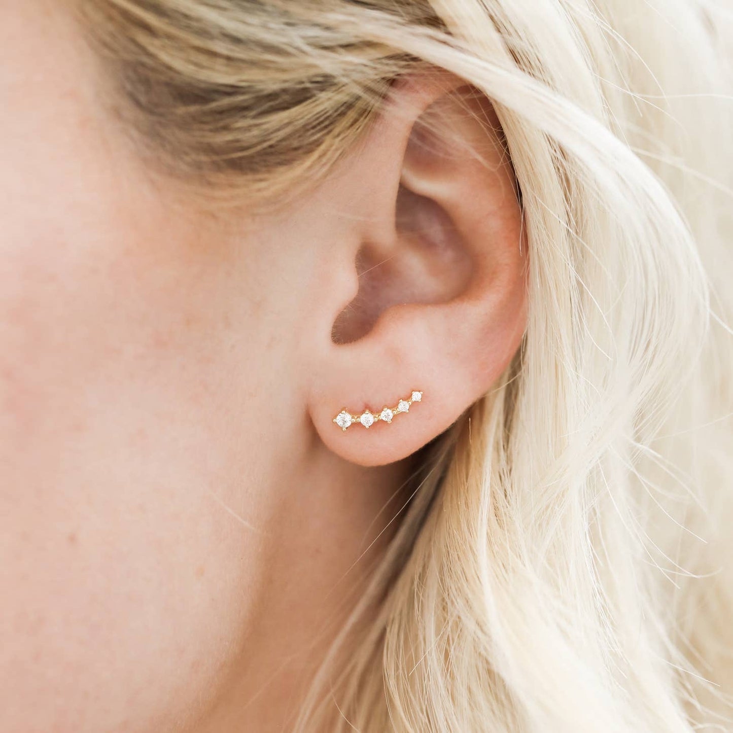 Crawler Earrings - White CZ - JaxKelly