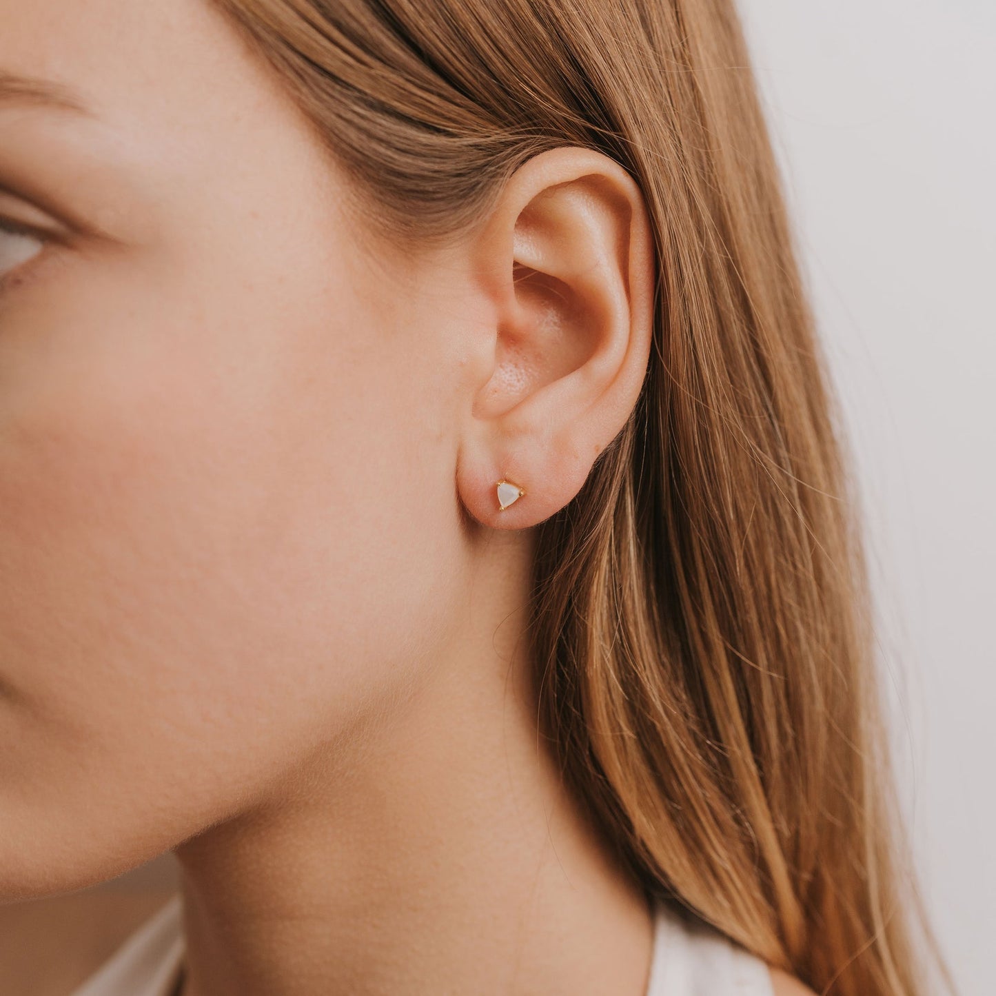 Mini Energy Gem Earrings - Mother of Pearl - JaxKelly