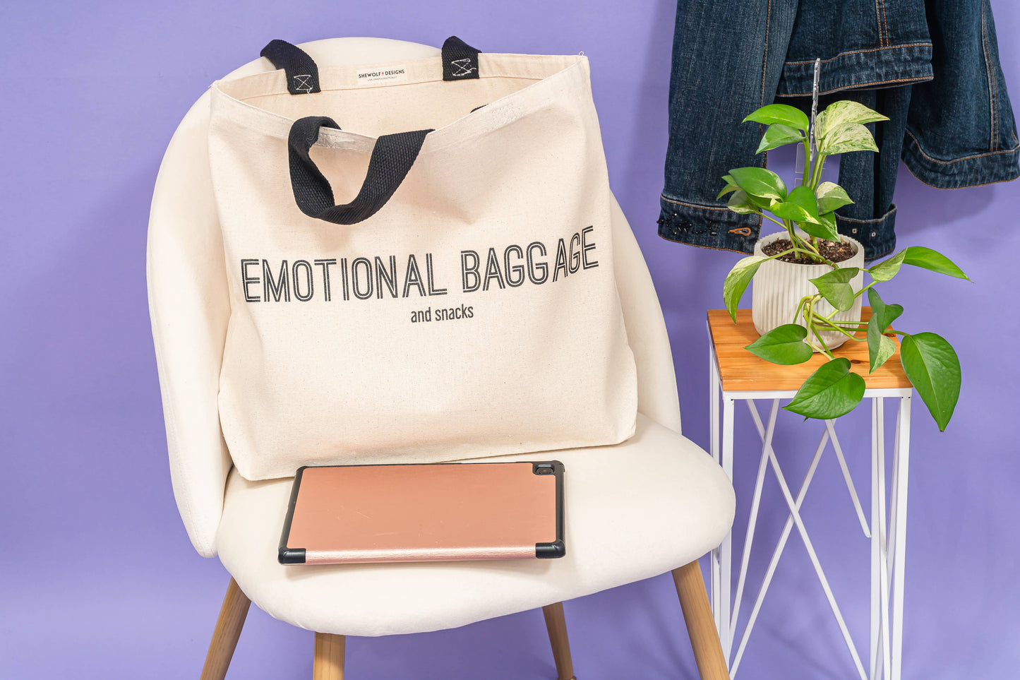 Emotional Baggage & Snacks Canvas Tote