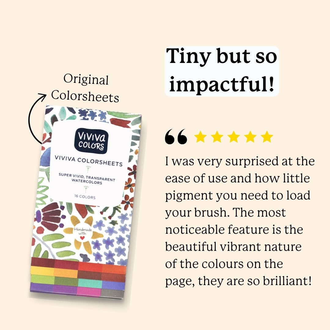 Original Colorsheets - 16 Handmade Watercolors
