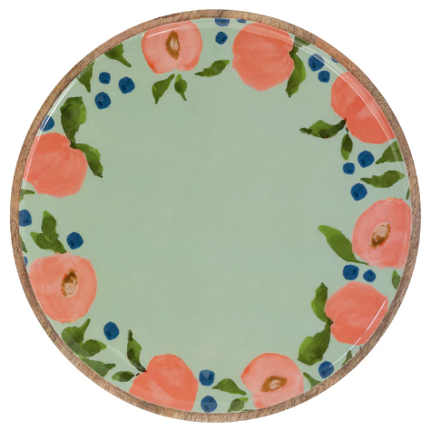 Peaches Wood Round Platter
