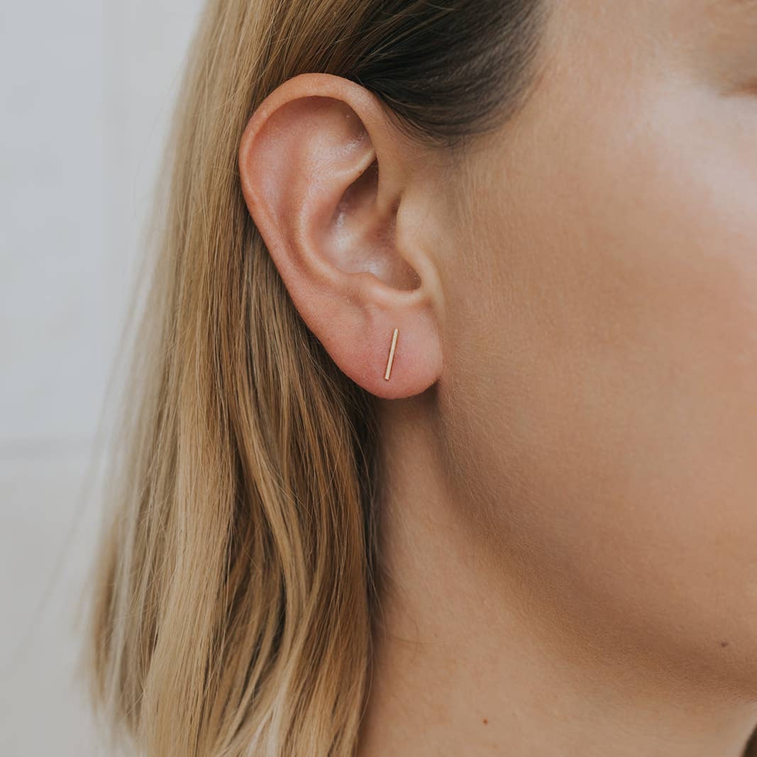 Gold Bar Minimalist Earrings
