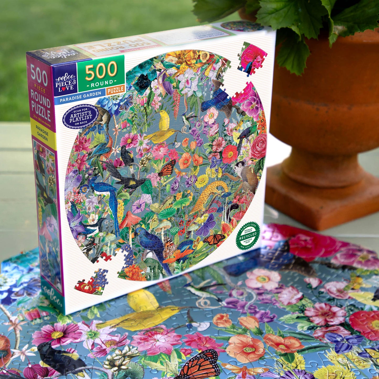 Paradise Garden 500 Piece Round Puzzle