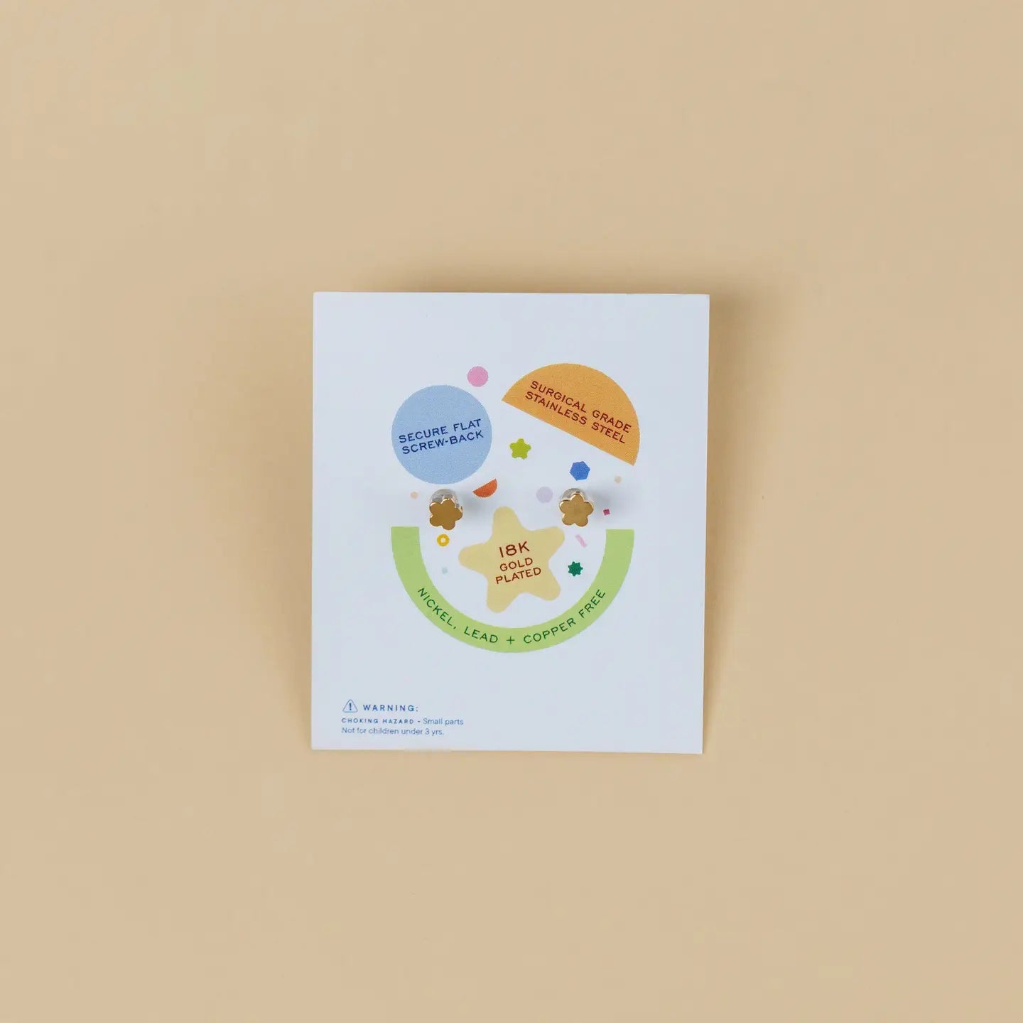 Enamel Flat Back Kids Earrings - Apple - JaxKelly