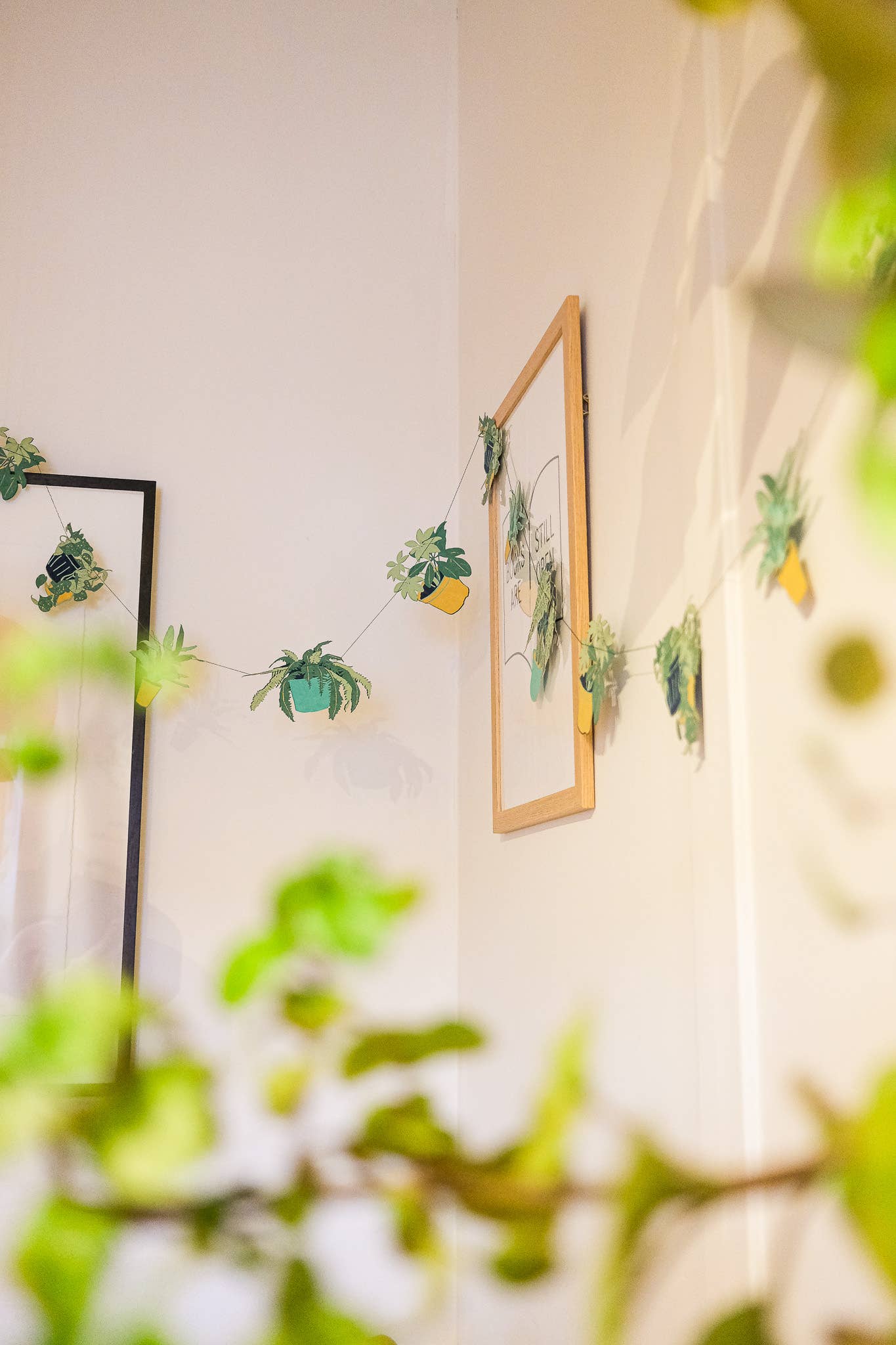 Houseplants Sewn Garland - Screen Printed by Hand