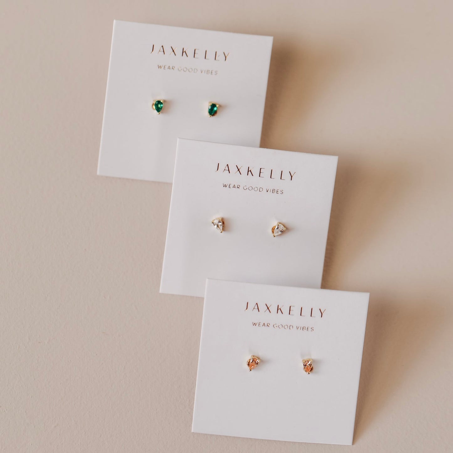 Teardrop Earrings - Clear CZ - JaxKelly